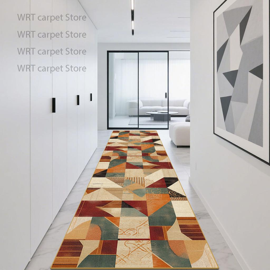 Nordic Geometric Style Long Runner Rug Decoration Home Easy Clean Stair Corridor Carpet Living Room Anti Slip Porch Hallway Mat