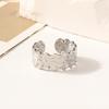 European Chic Irregular Open Ring Set with Creative Convex-Concave Texture for Women