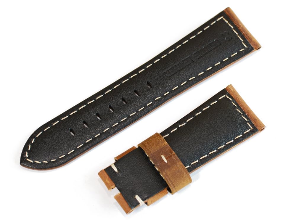 King Panerai Compatible Watch Light Brown Buffalo Leather Strap for BA [Import Original] Parts, Buckle, 26/22mm