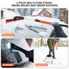 Odoland Telescopic Snow Shovel Snow Rotating Snow and Defrost Made of Lightweight Aluminum Alloy and Assembly Includes a Car Snow Snow and Car Shovel