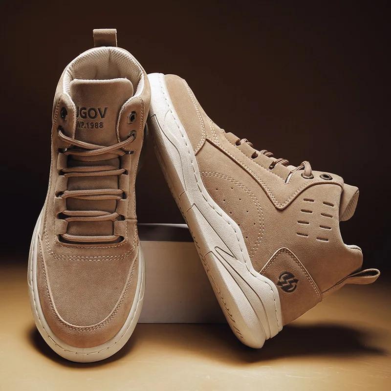 High Top Men Fashion Casual Anti-slip Sneakers Flat Ankle Boots Male Outdoor Wear-resistant Sport Short Shoes Boots for Men