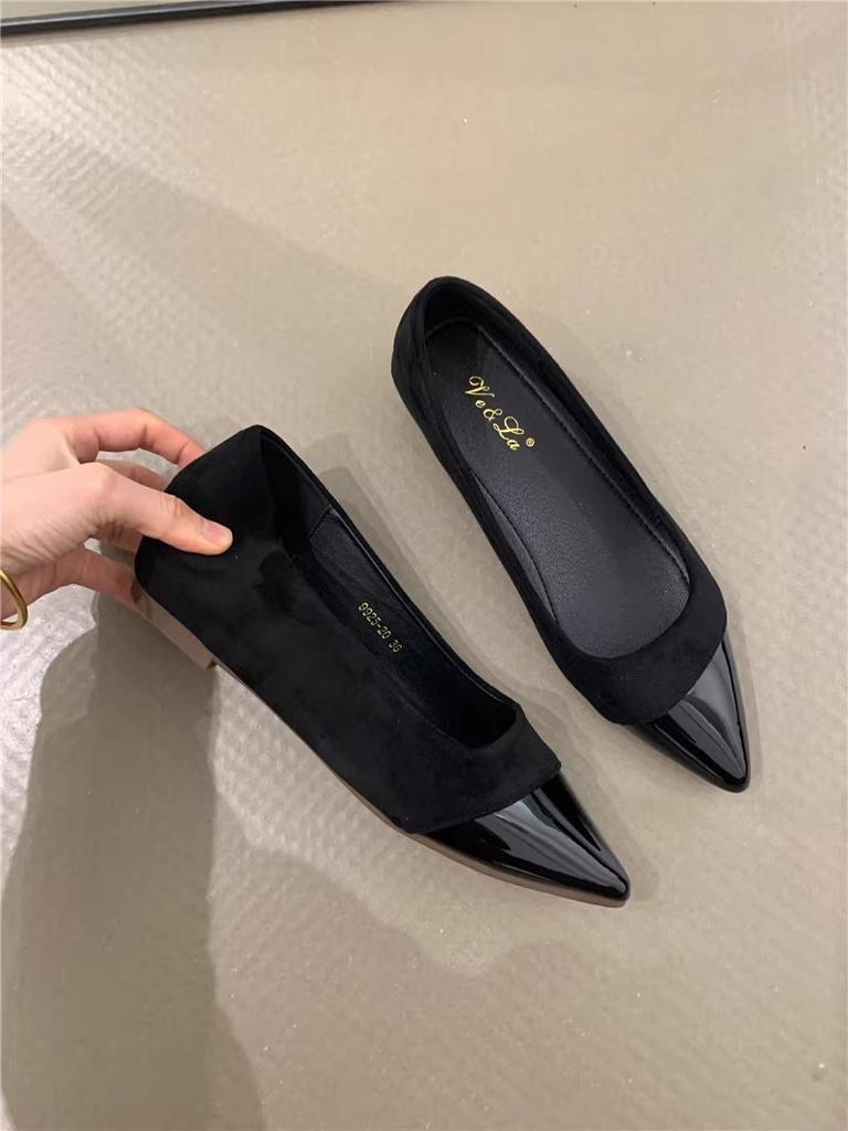 2025 spring new French temperament pointed Mary Jane single shoes women's shoes stiletto high-heeled splicing high-heeled single shoes