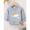 Sushi Cat Print 0-3 Years Girls' Spring/Autumn Fun Style Long Sleeve Round Neck Sweatshirt