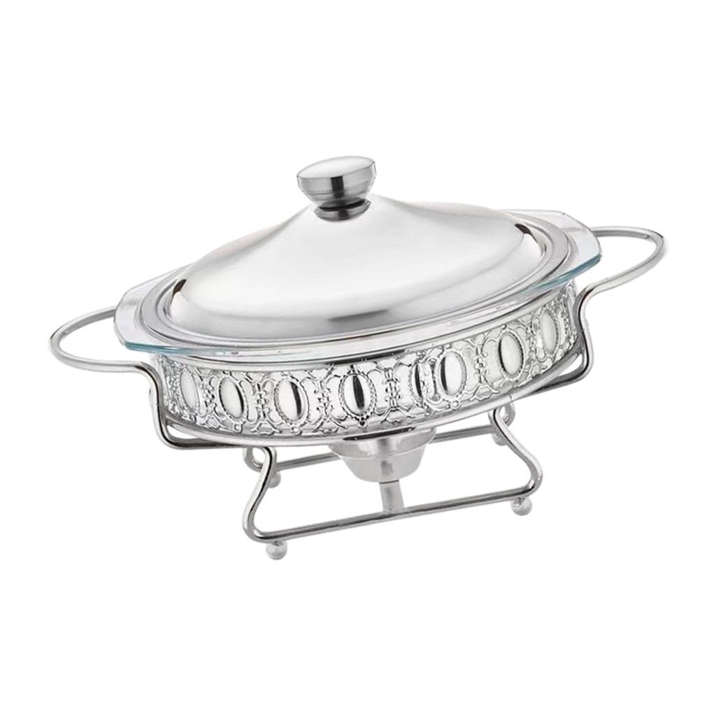 Buffet Food Warmer 2L Stable Portable with Handle Round Pan for Events And