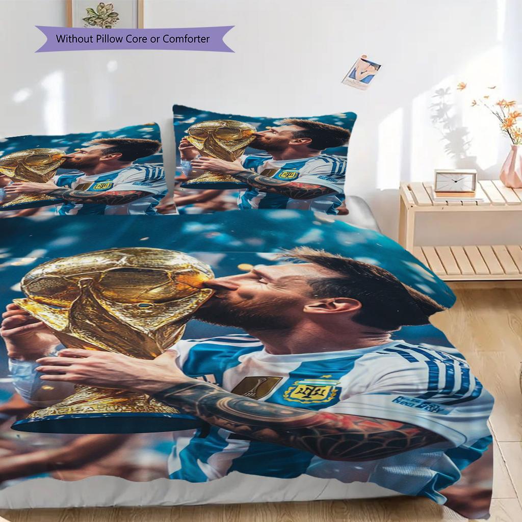 football star Lionel Messi Club Internacional de Fútbol Miami FC Barcelona Home Soft Printed Sofa Bedding Down Pillowcase Duvet Cover(without core) H2