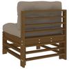 Mid Section Sofa with Cushions Honey Brown Solid Pine Wood
