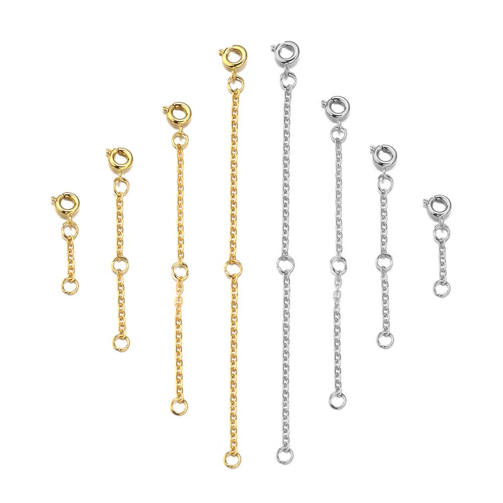 3 strip/set Extension Chain Adjustable Link Chains 4 Size Spring Buckle Necklace Bracelet Chain Extension for Jewelry Making