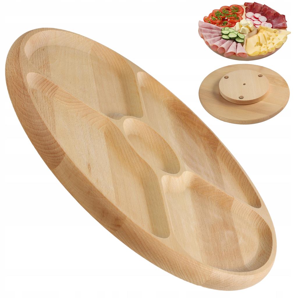 KADAX Drehbrett zum Servieren von Snacks 4-Fach