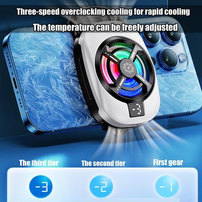 Phone Semiconductor Cooling Fan 3 Gear Adjustable Game Cooler Silent Radiator for IPhone for Xiaomi for Huawei Live Streaming
