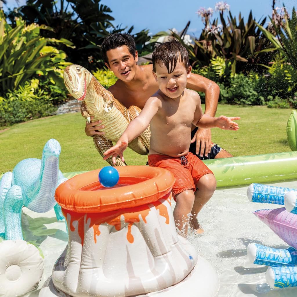 INTEX Jurassic Adventure Play Center Large Pool, 201 x 201 x 36 cm (Official Japanese Product) 56132