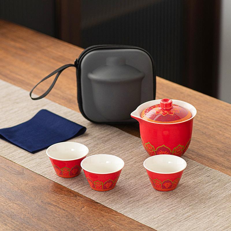 Venkovní Kung Fu čajový set Cestovní čajový set Přenosný Kuaike šálek Obchodní dárek