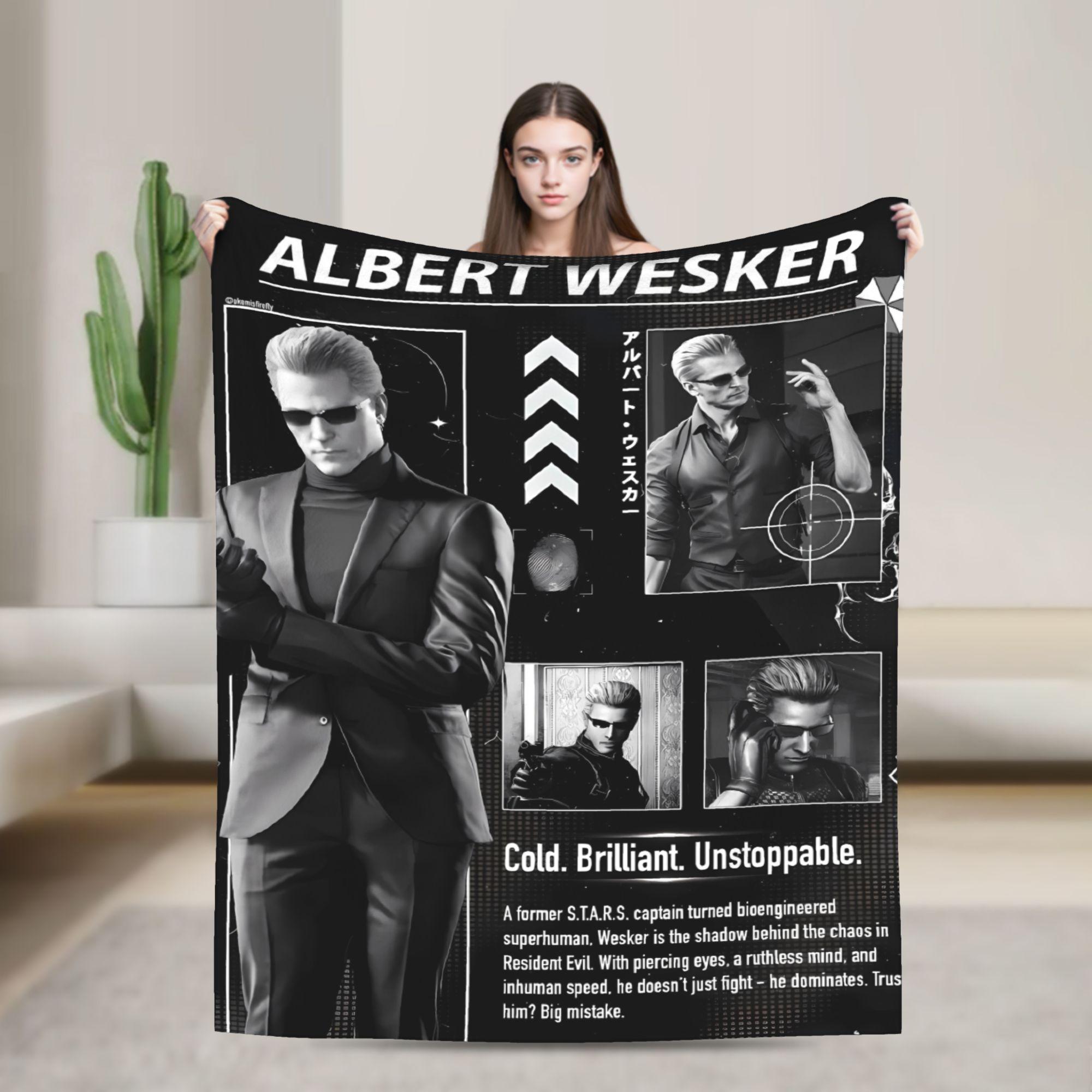 Albert Wesker Flannel Blanket Winter Soft Throw Blanket for Girls Boys Bedroom Comfortable Bedspread Sofa Bed Cover 75X95CM