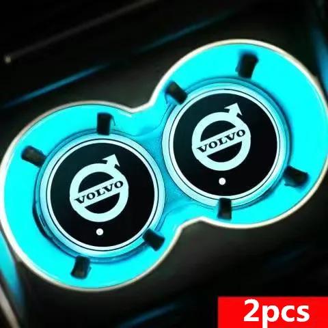 7barevné LED světlo do držáku na nápoje v autě Svítící podtácek Podložka pod hrnek na vodu pro Volvo V50 XC60 V40 XC90 S60 XC40 V60 V70 S90 Olestar AWD T6