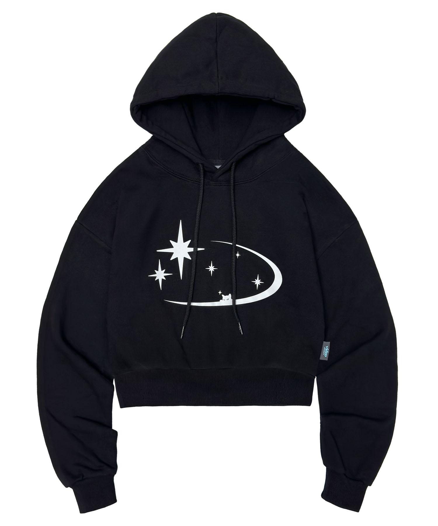 Video Jaki Byeolbada Crop Hoodie [Black] Black/Free
