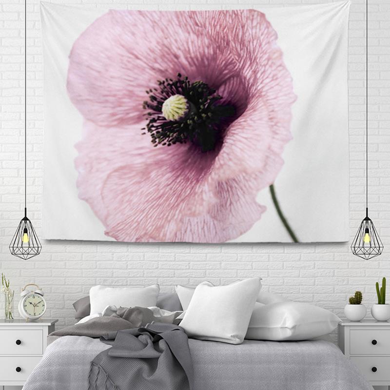 Pink Flowers Wall Tapestry Aesthetic Home Room Decor Boho Accessories Hanging Large Fabric Spring Simple Bedroom Tapestry