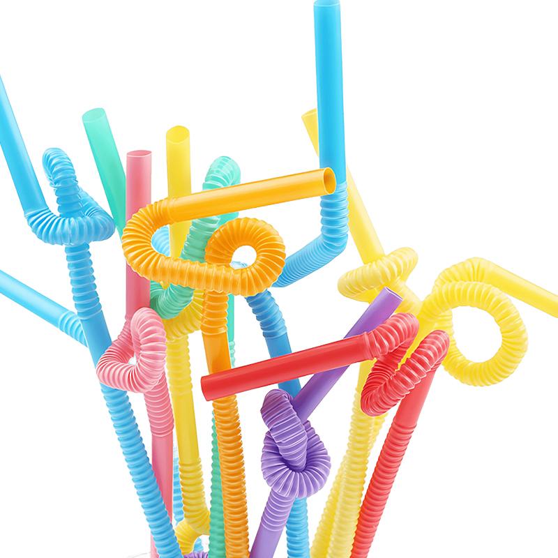 200PCS Kitchen Drinking Straws Assorted Colorful Bar Disposable Straws Wedding Party Beverage Supplies Household Accessories ZYF