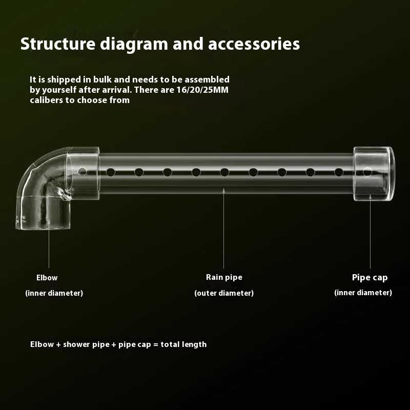 Aquarium Rain Spray Bar Outflow Pipe Transparent Acrylic Rain Shower Outlet Tube Kit Fish Tank External Filter Accessries