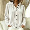 IHUASU Women's  Long Sleeve Hooded Collar Vintage Casual Solid Color Print Autumn Winter Jackets & Coats Elegant