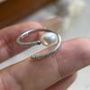 925 Sterling Silver Rings for Women Couple Minimalist Sparckling Pearl Ring Fine CZ Jewelry Birthday Gift Prevent Allergy