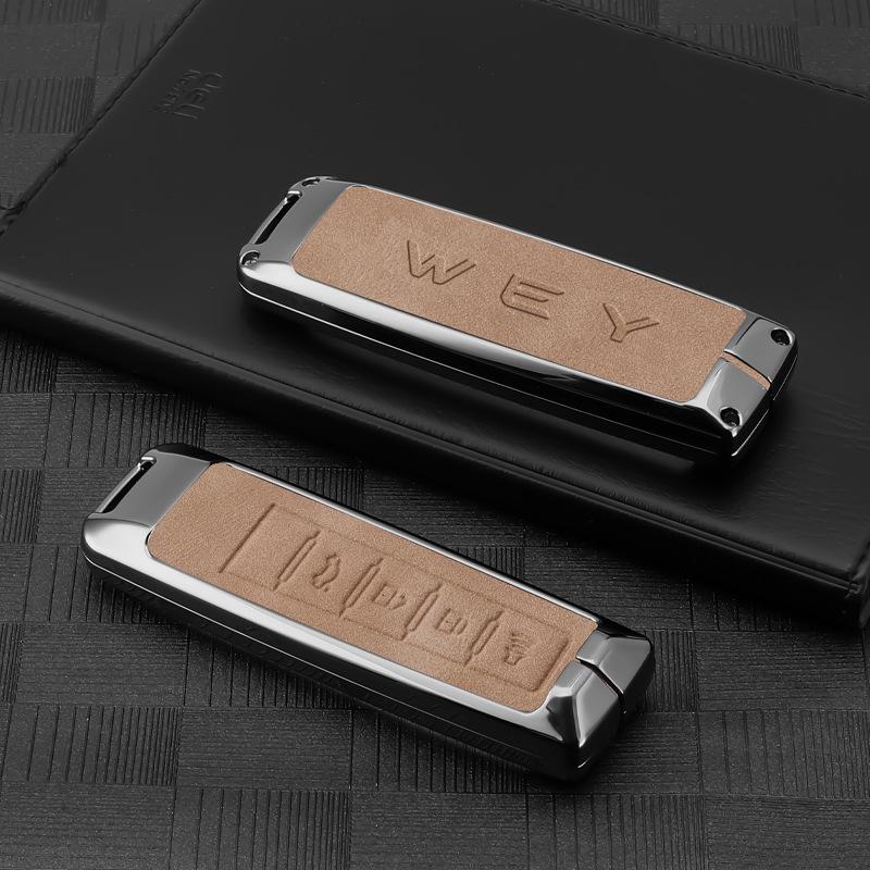 

Чехол для ключей WEY VV6 VV5 VV7 Mocha Latte: Металлический корпус и пряжка