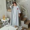Korean Style Striped Summer Nightgown: Cute, Loose, Mid-Length Short-Sleeve 2025 Pajamas for Women