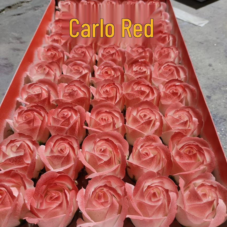 Eisblaue dreilagige Rosen-Seifenblume mit Basisstütze - DIY handgefertigte florale Materialien