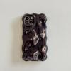 Luxury Plating Wrinkle Wavy Curly Edge Phone Case For 17 16 15 12 13 14 Pro Max 3D Unevenness Camera Protection Cover