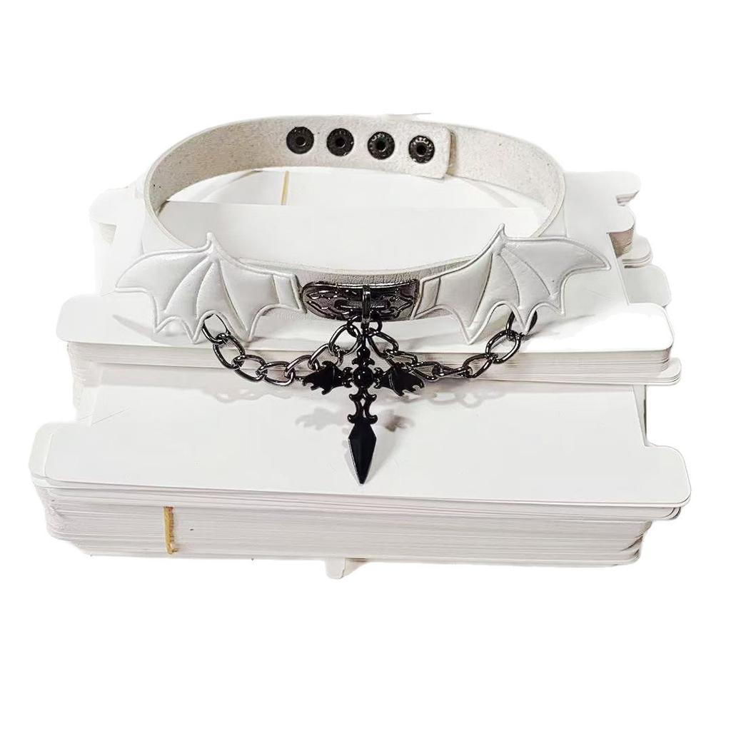 Dark Cross Demon Angel Collar Leg Rings Punk Wind Babes Choker Leather Necklace Collarbone Chain