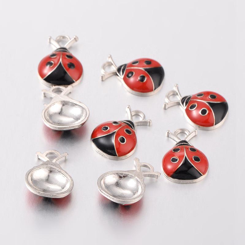 Tibetan Silver Red Ladybug Pendant: Beetle Retro Jewelry Accessory