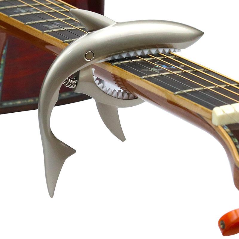 Metal Shark Acoustic Guitar Capo Clip Metal Clamp with Changing Strings Tools Wood Classic Electric Guitar Ukulele Universal