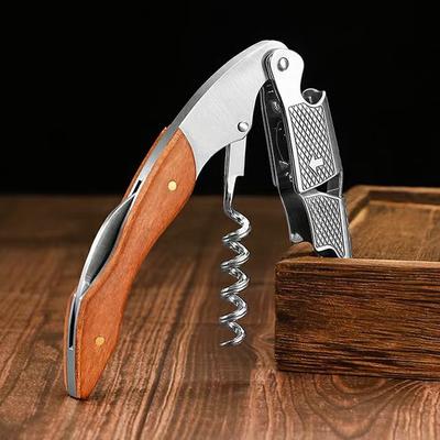 Επαγγελματικό Ανοιχτήρι Κρασιού Ξύλινη Λαβή Ανοξείδωτο Ανοιχτήρι Κρασιού Εύκολο Πολυλειτουργικό Φορητό Ανοιχτήρι Μπύρας Εργαλεία Κουζίνας