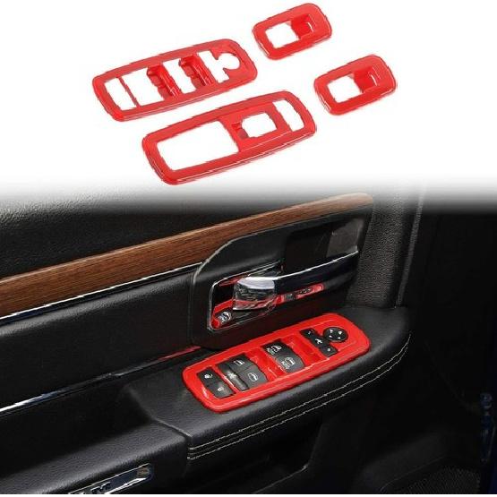 

4PCS Window Lift Switch Button Cover Trim for Dodge RAM 2010-2017 Accessories