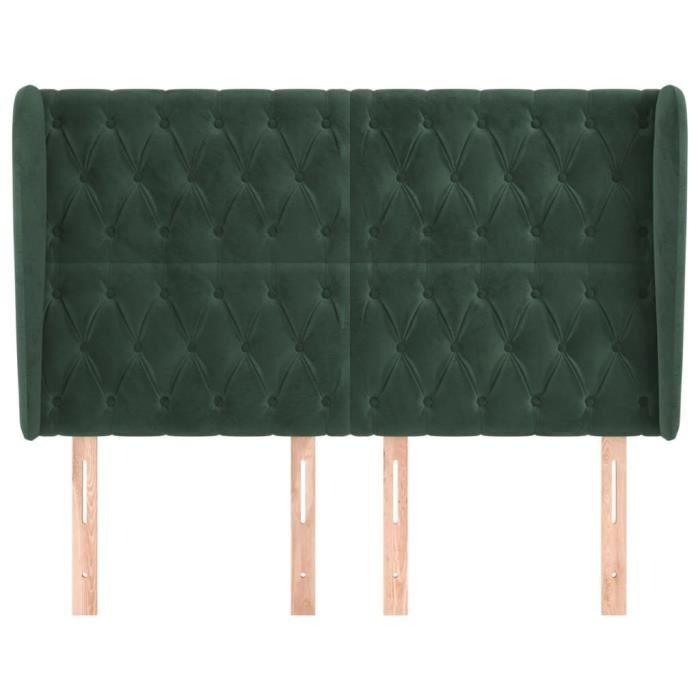 VidaXL Headboard with Ears Dark Green 163x23x118-128 Cm Velvet3118349