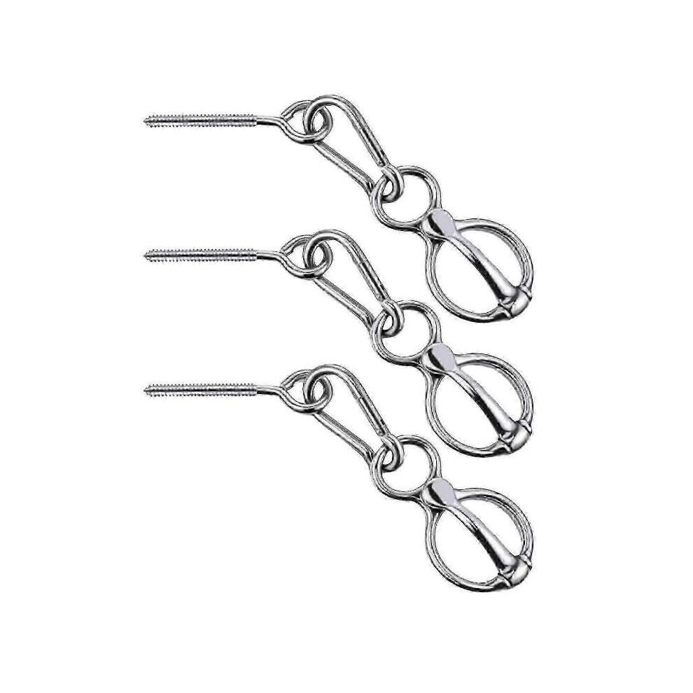 3sets Horse Tie Rings Horse Tack Supplies Snap Buckle Safety Horse Accessory-Good