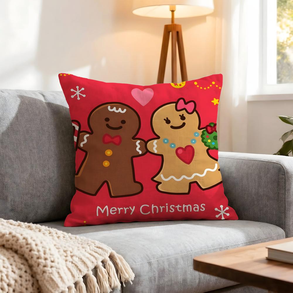 Doll Adorable Ginger Bread Cushion Cover 1Pcs Decorative Covers Soft Cushion Case For Sofa Couch Decor 40X40 45X45 Pillowcases