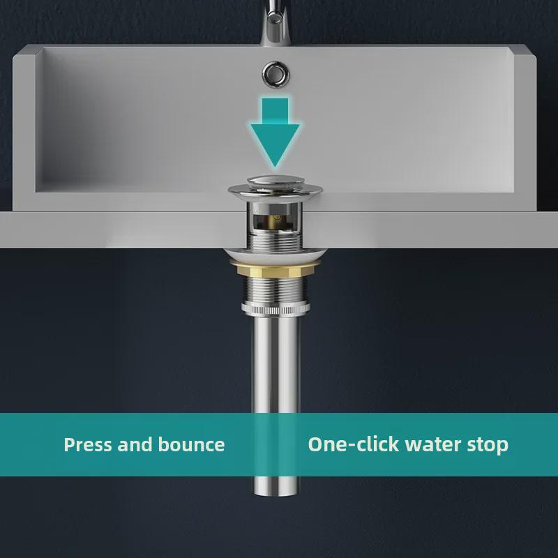 Copper Bounce Drainer for Bathroom Handwashing Basin with Deodorizing Drain Pipe