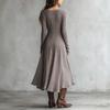 Ladies' Fashionable Casual Color Long Sleeved Dress