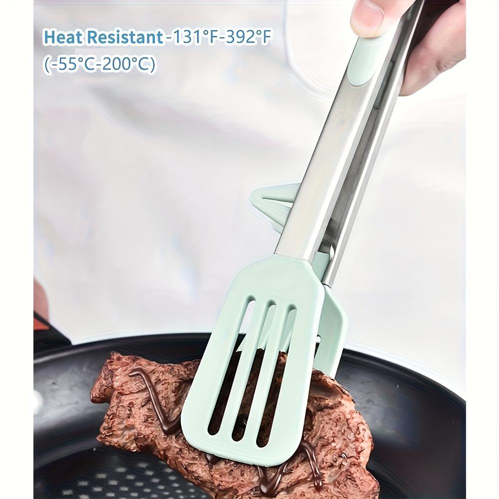 3 Stück Edelstahl-Küchenzange mit Antihaft-Silikonspitzen, Hitzebeständige Kochzange für BBQ, Grillen, Salat, Pasta, Langlebiges Lebensmittel-Servierwerkzeug