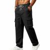 Pantaloni Jogger Pesanti da Uomo per Esterno Design Cargo Multi Tasche Vintage Casual Pantaloni della Tuta Vita con Coulisse