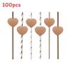 Degradable Heart Party Straws For Weddings And Celebrations With Creative Dessert Decor
