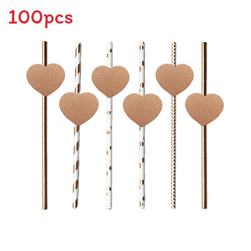 Degradable Heart Party Straws For Weddings And Celebrations With Creative Dessert Decor