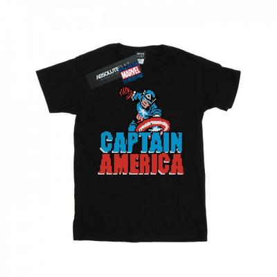 Camiseta masculina do Capitão América pixelada