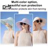 Women's Wide Brim Sun Hat Rollable UV Sun Protection Hat with Neck Flap UPF 50+ Fishing Hat with Ponytail Hole for Hiking Beach