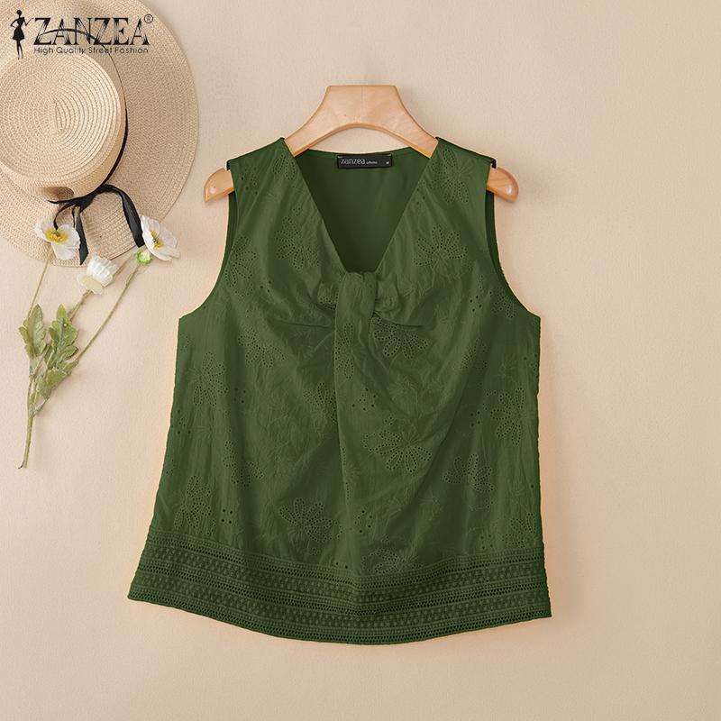 ZANZEA Women Casual V-Neck Summer Sleeveless Tank Tops