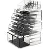 Readaeer Large Capacity Clear Makeup Storage Box 4-Tier Cosmetic Organizer Case