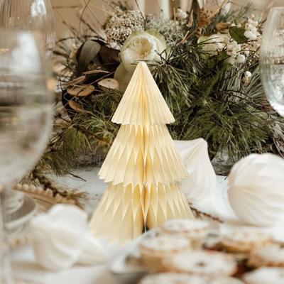 Yousheng Paper Christmas Tree Decoration 6/8/10/12 Inch 3D Honeycomb Tree Table Centerpiece for Holiday Party Home Office Kitchen Decor