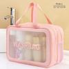 Dry-Wet Separation Partition Toiletry Bag Portable PVC Double-Layer Cosmetic Storage Bag for Travel, Beach, Pool Bathing