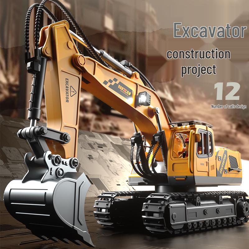 

Rechargeable Remote Control Alloy Excavator Toy Car for Kids