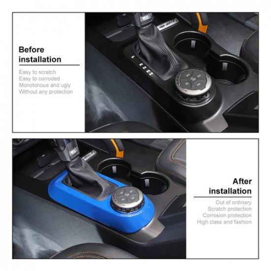 Center Gear Shift Panel Decoration Cover Trim For Ford Bronco 21-25 Blue ABS