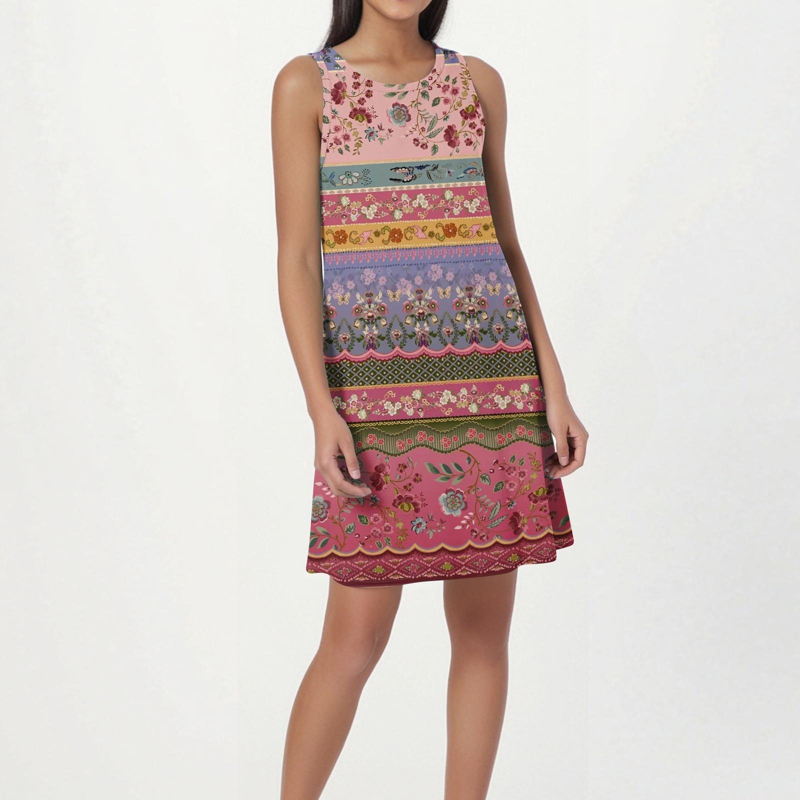 

Summer Dresses for Women 2026 Sleeveless A-Line Summer Dress with Floral Print Sundresses for Women 2026 Casual Summer Dresses for Women L
